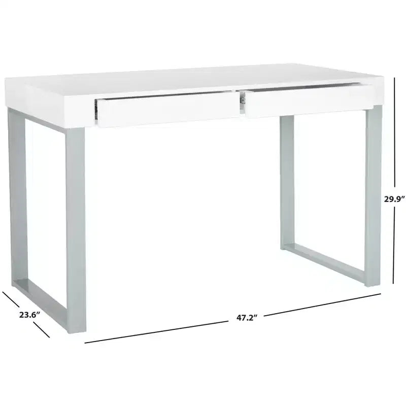 Barton Desk - FOX2206 - White/Grey - Safavieh Couture
