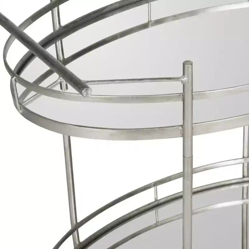 Dante Silver and Mirror Bar Cart