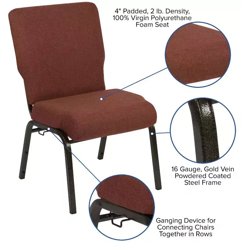 Advantage Auditorium Stacking Padded Chair – 20.5" Wide Seat