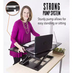 X-Elite Pro 36 Standing Desk Converter with Pneumatic Height Adjustment Black Stand Steady