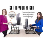 X-Elite Pro 36 Standing Desk Converter with Pneumatic Height Adjustment Black Stand Steady