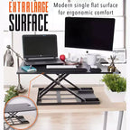 X-Elite Pro 36 Standing Desk Converter with Pneumatic Height Adjustment Black Stand Steady