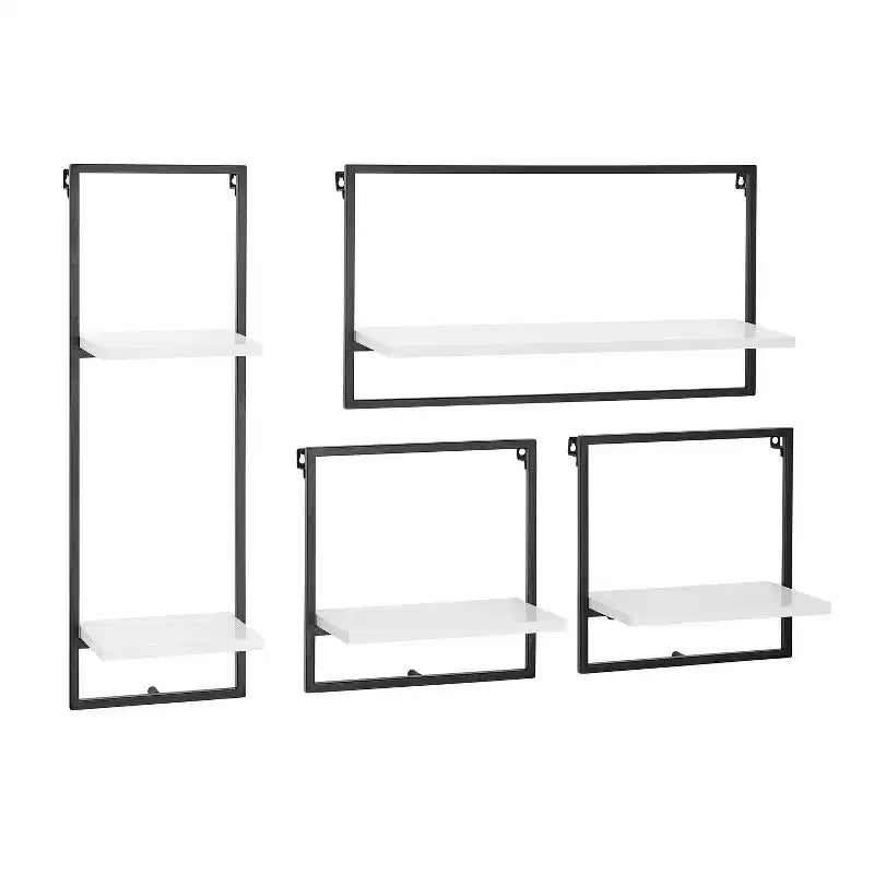 4-Piece Framed Wall Shelf Set
