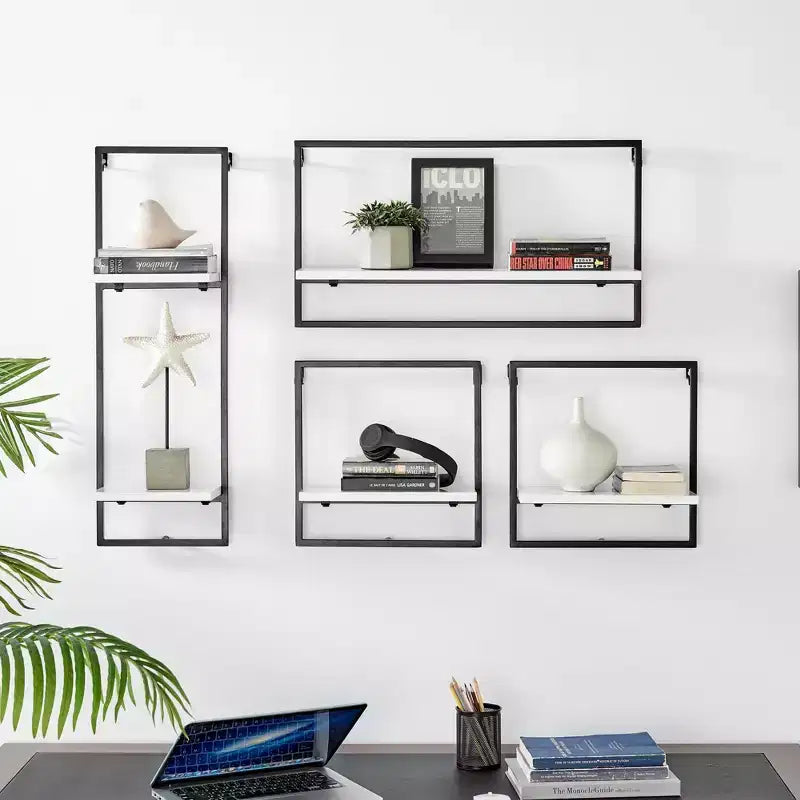 4-Piece Framed Wall Shelf Set