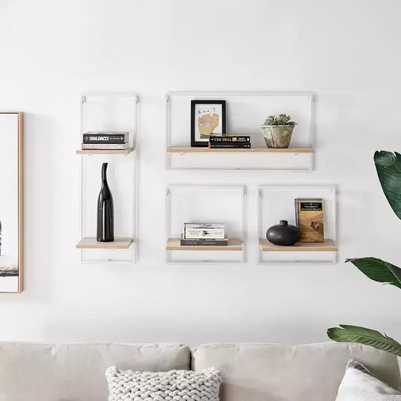 4-Piece Framed Wall Shelf Set