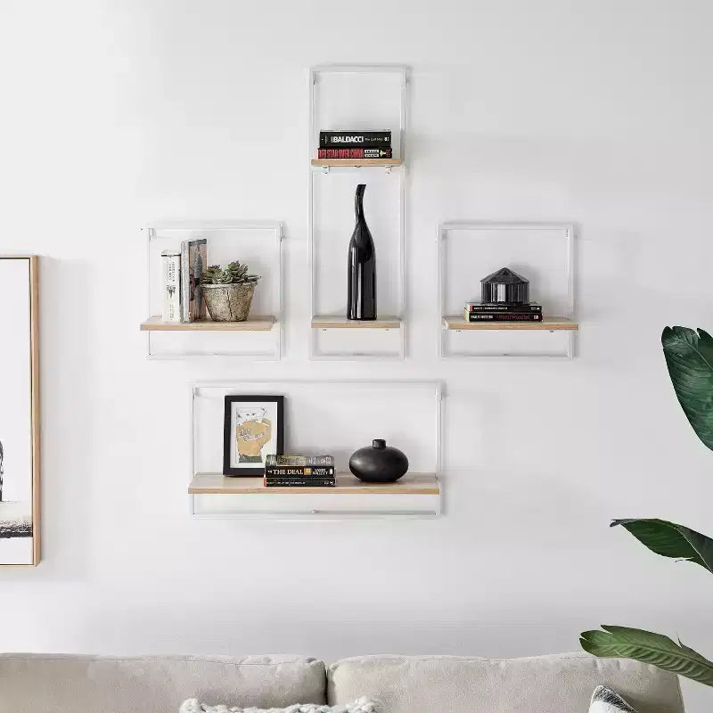 4-Piece Framed Wall Shelf Set