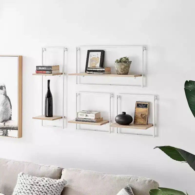 4-Piece Framed Wall Shelf Set