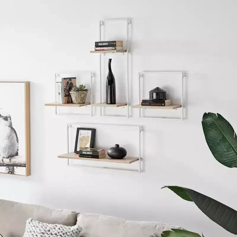 4-Piece Framed Wall Shelf Set