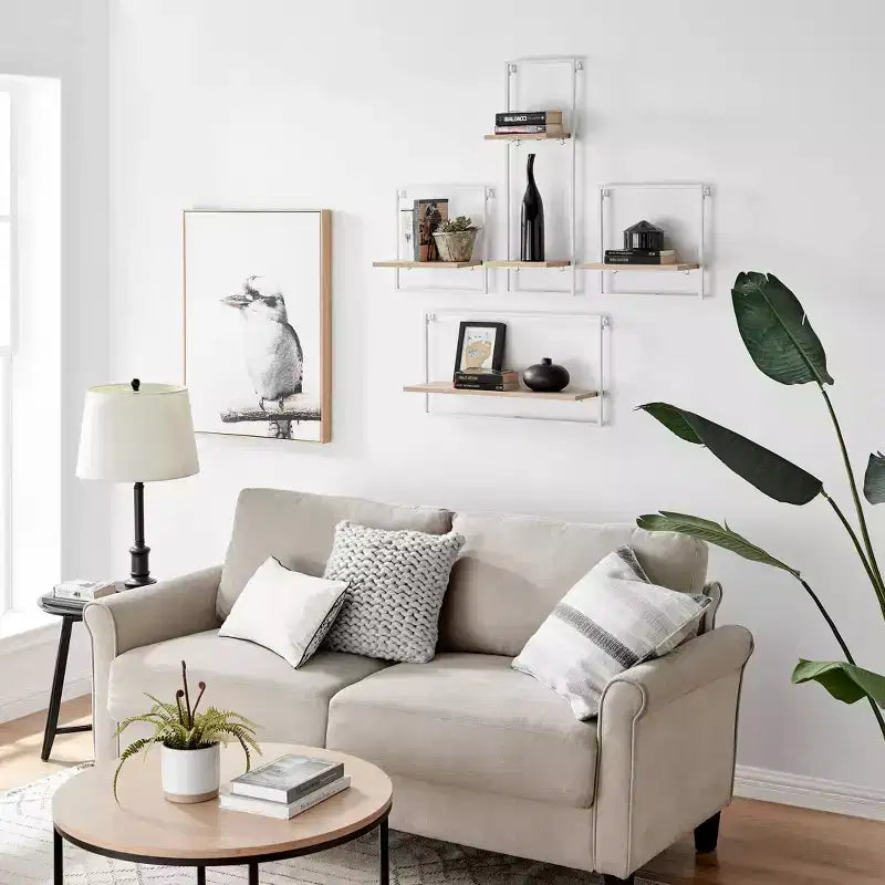 4-Piece Framed Wall Shelf Set