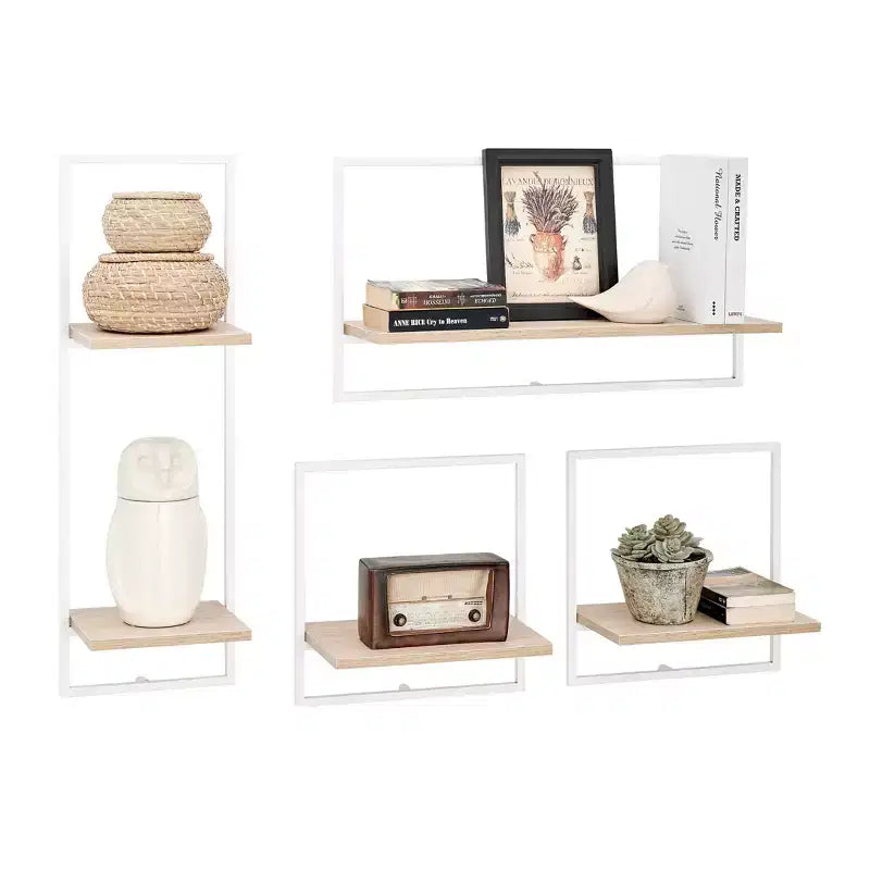 4-Piece Framed Wall Shelf Set