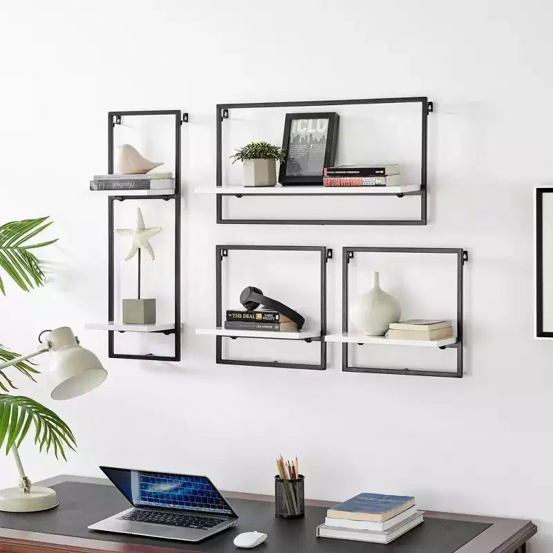 4-Piece Framed Wall Shelf Set