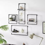 4-Piece Framed Wall Shelf Set