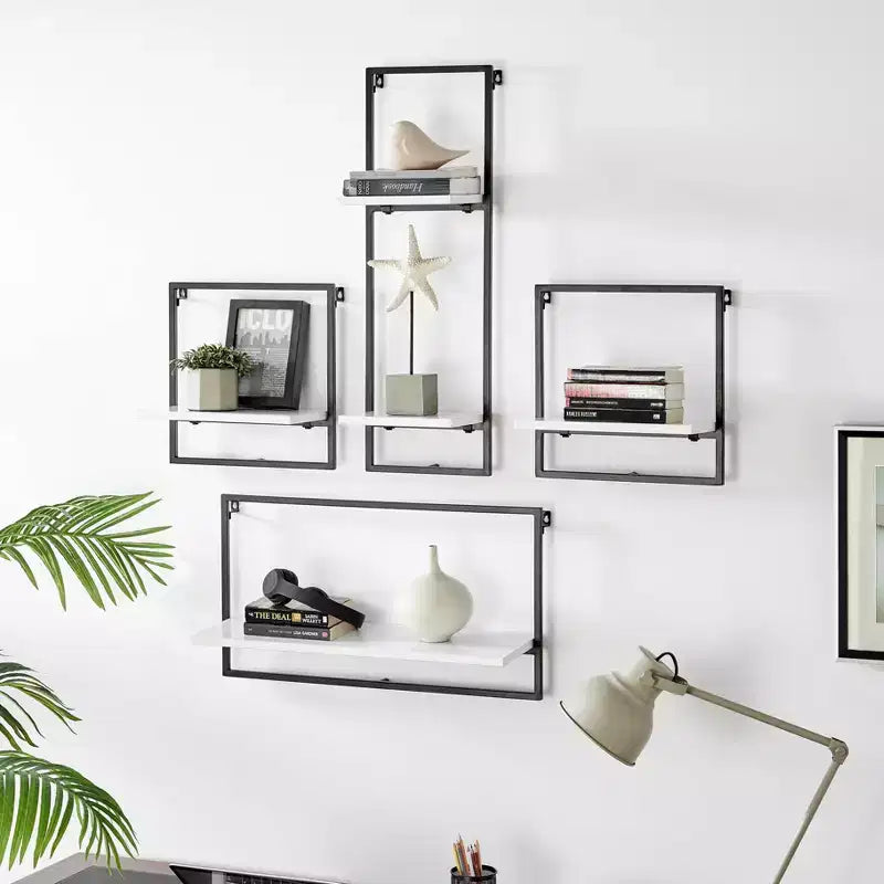 4-Piece Framed Wall Shelf Set