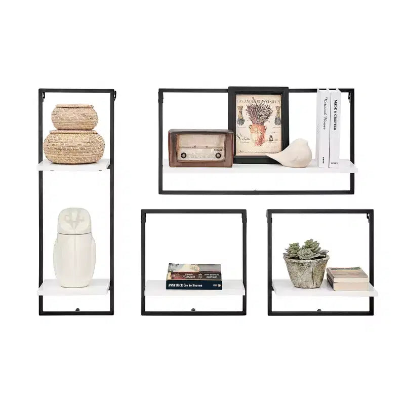 4-Piece Framed Wall Shelf Set