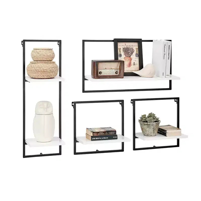 4-Piece Framed Wall Shelf Set