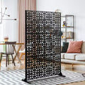 Dovelina 72x47 Metal Privacy Screen 3 Panels Freestanding Partitions and Room Divider