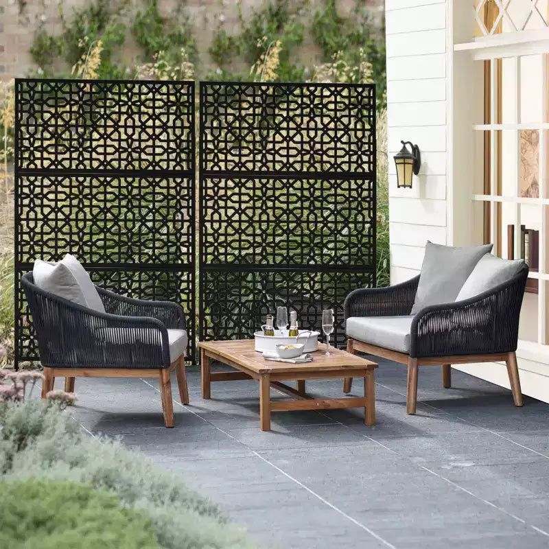 72x47 Metal Privacy Screen – 3-Panel Freestanding Room Divider