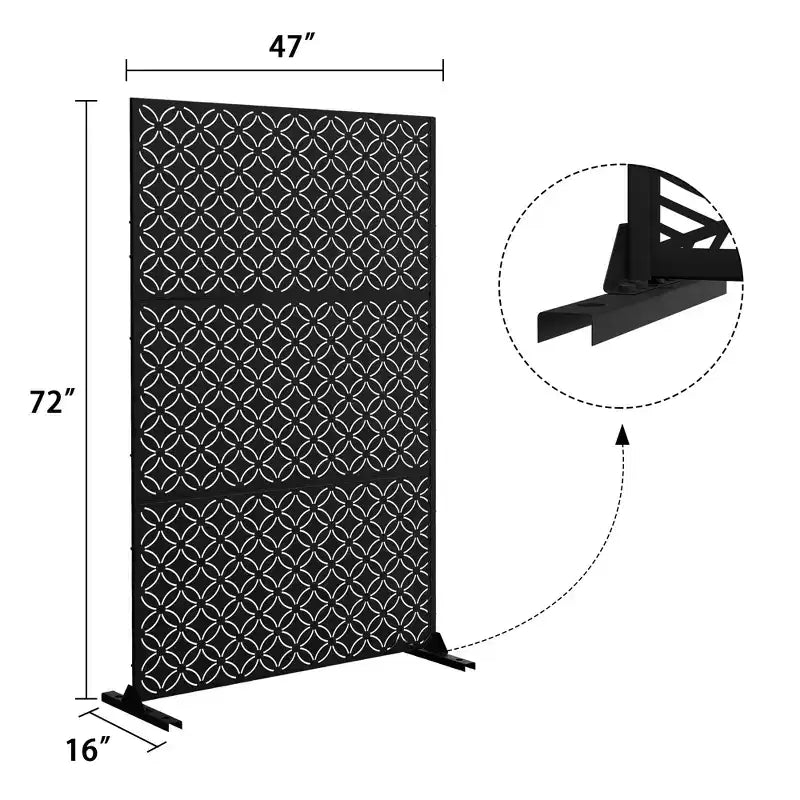 Metal Outdoor Privacy Screen – Freestanding Patio Decorative Screen