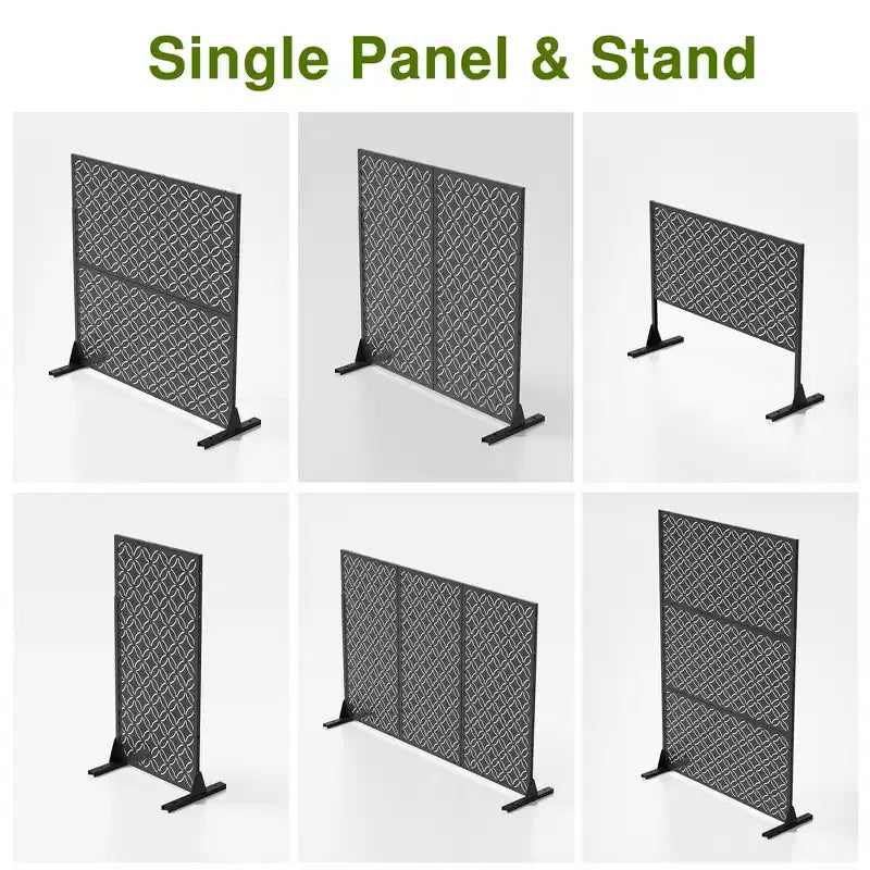 Metal Outdoor Privacy Screen – Freestanding Patio Decorative Screen