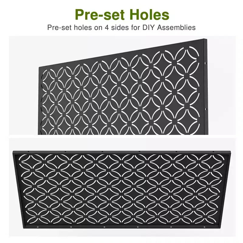 Metal Outdoor Privacy Screen – Freestanding Patio Decorative Screen