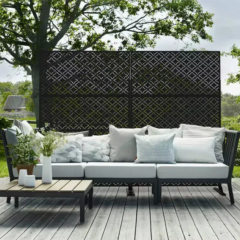 Metal Outdoor Privacy Screen – Freestanding Patio Decorative Screen