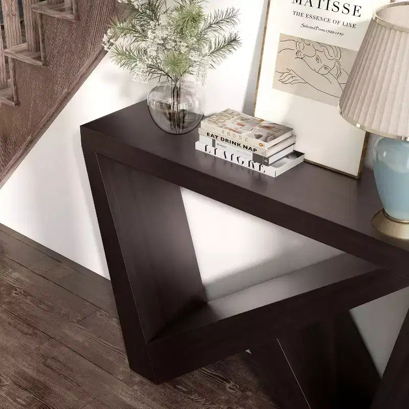 24/7 Shop At Home 48 Sunguard Modern Rectangular Console Table with Geometric Design