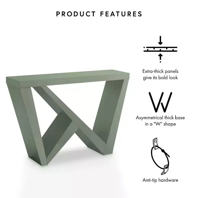 24/7 Shop At Home 48 Sunguard Modern Rectangular Console Table with Geometric Design