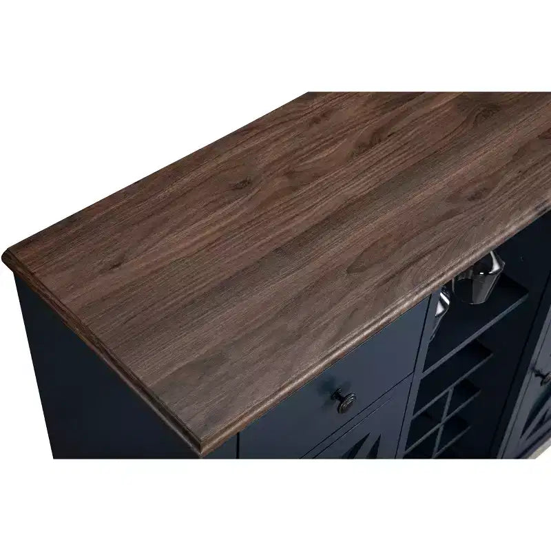 47-Inch Wood Bar Cabinet with Brushed Nickel Knobs