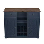 47-Inch Wood Bar Cabinet with Brushed Nickel Knobs