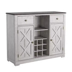 47-Inch Wood Bar Cabinet with Brushed Nickel Knobs