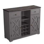 47-Inch Wood Bar Cabinet with Brushed Nickel Knobs