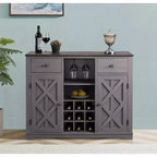 47-Inch Wood Bar Cabinet with Brushed Nickel Knobs