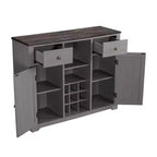 47-Inch Wood Bar Cabinet with Brushed Nickel Knobs