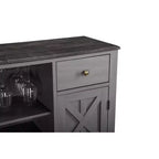 47-Inch Wood Bar Cabinet with Brushed Nickel Knobs