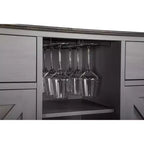 47-Inch Wood Bar Cabinet with Brushed Nickel Knobs