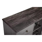 47-Inch Wood Bar Cabinet with Brushed Nickel Knobs