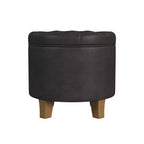 Round Faux Leather Storage Ottoman