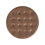 Round Faux Leather Storage Ottoman