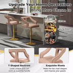 Set of 2 Swivel Bar Stools with Footrest and Metal Base