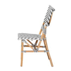 Shai Modern French Grey and White Rattan Bistro Chair