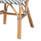 Shai Modern French Grey and White Rattan Bistro Chair
