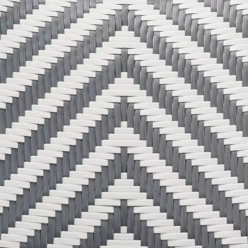 Shai Modern French Grey and White Rattan Bistro Chair