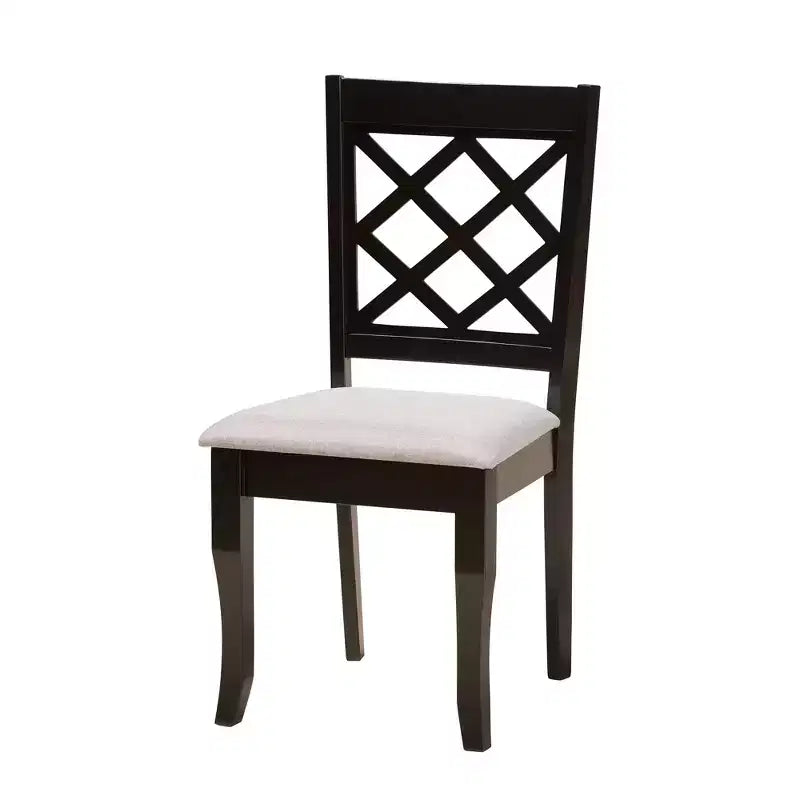 Jana Modern Grey Fabric 7-Piece Dining Set with Espresso Wood