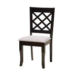 Jana Modern Grey Fabric 7-Piece Dining Set with Espresso Wood