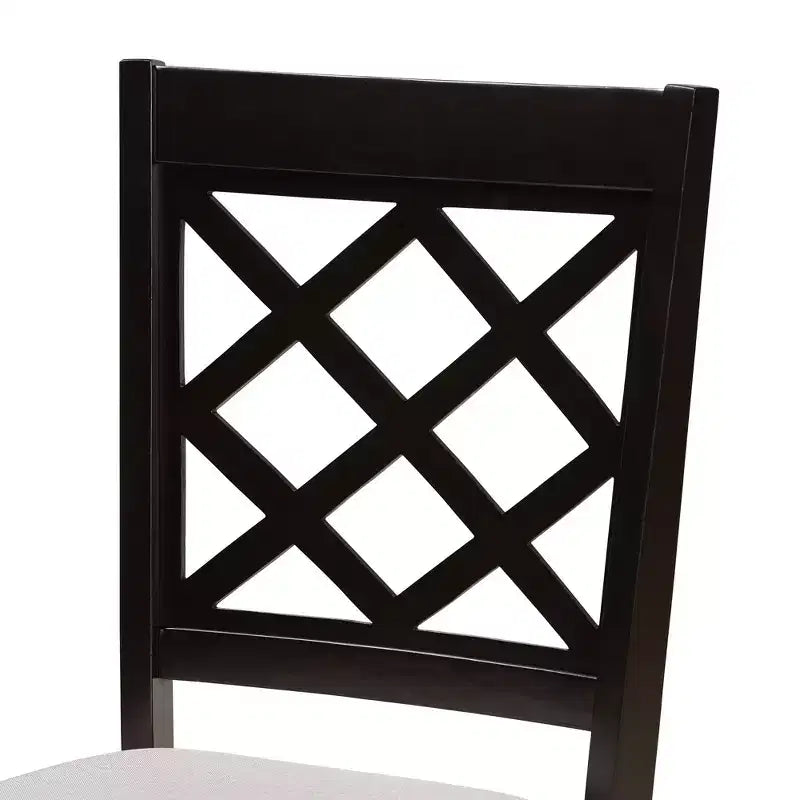 Jana Modern Grey Fabric 7-Piece Dining Set with Espresso Wood