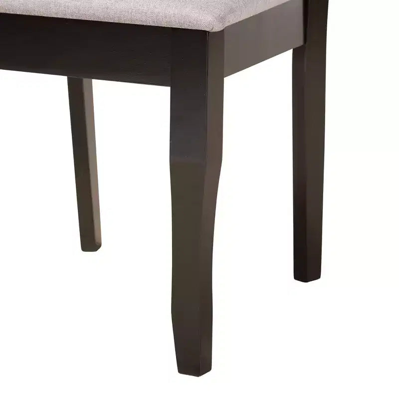 Jana Modern Grey Fabric 7-Piece Dining Set with Espresso Wood
